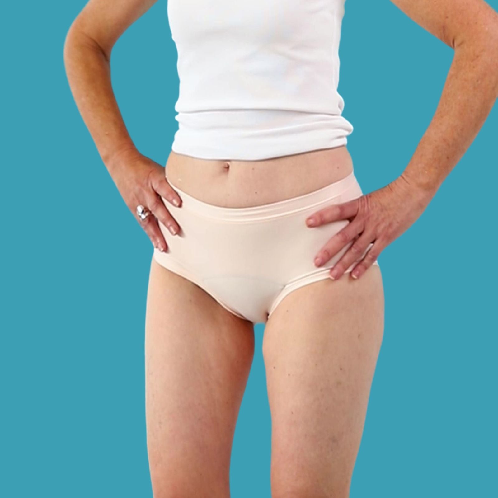 Mid Absorbent Full Brief Knickers, White, Incontinence Underwear, Washable Knickers